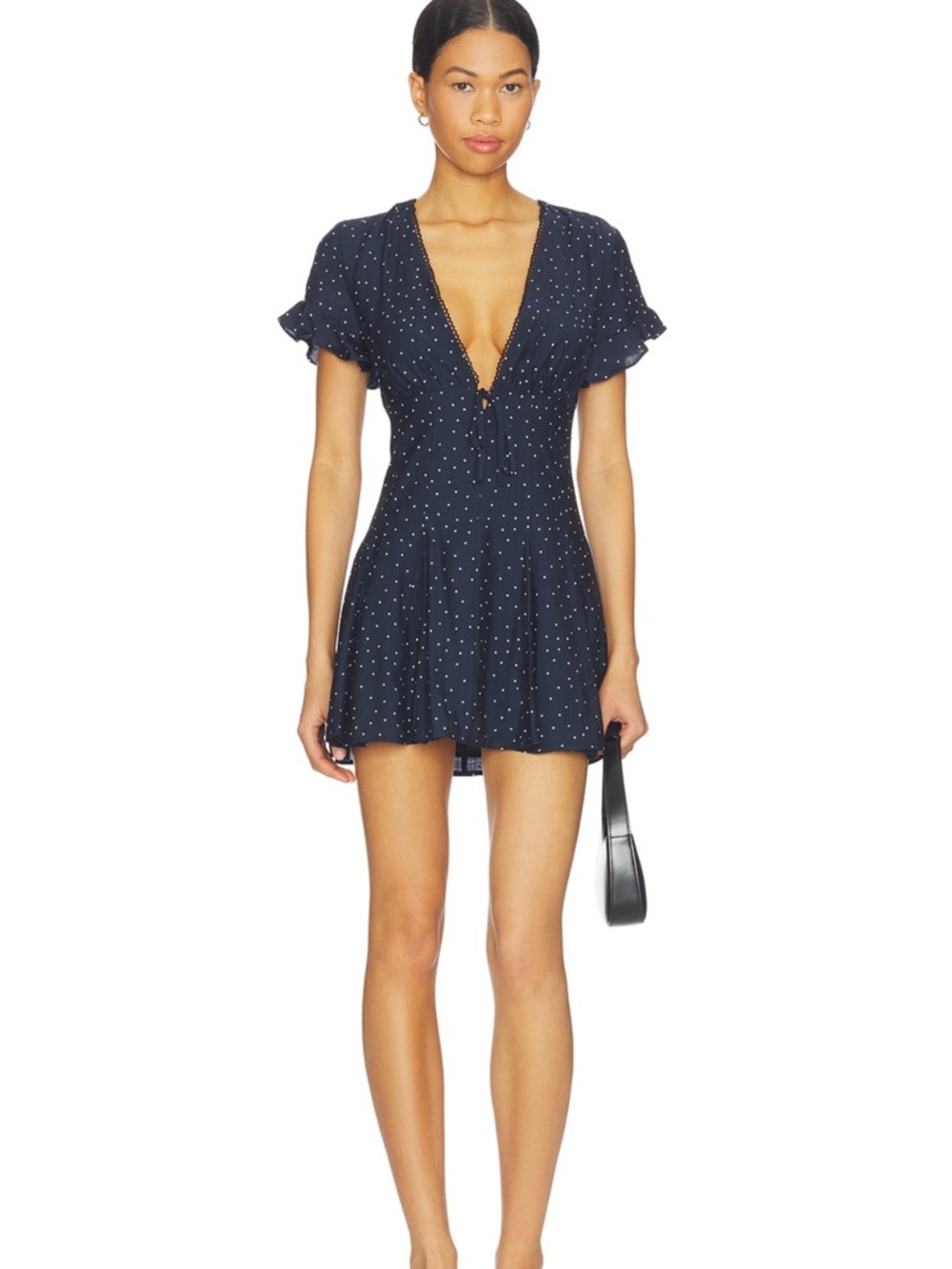 Revolve More To Come Navy Polka Dot Mini Dress